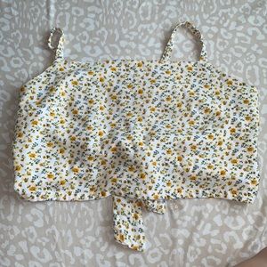 Flower print crop top